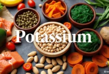 A visually appealing arrangement of potassium-rich fruits and vegetables.