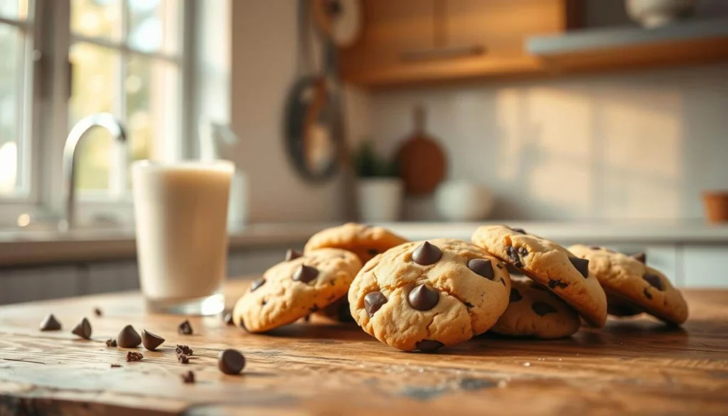 Golden Brown Chocolate Chip Cookies Cooling on Wire Rack