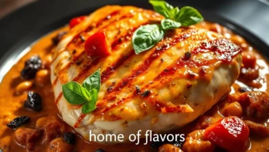 Golden brown chicken breasts cooking in a skillet